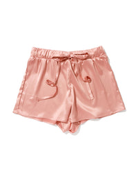 Satin Sleep Drawstring Short Rose Latte Pink