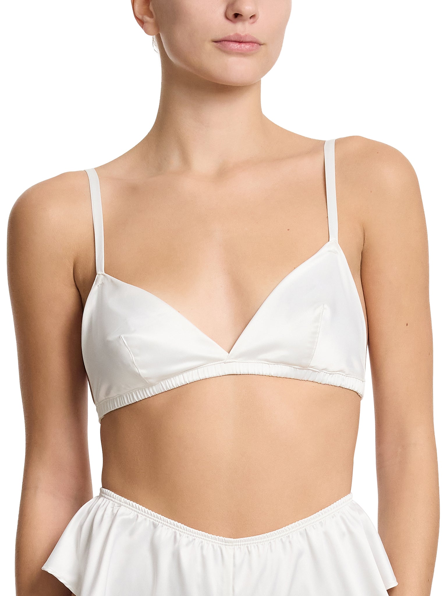 Satin Sleep Fashion Bralette Light Ivory