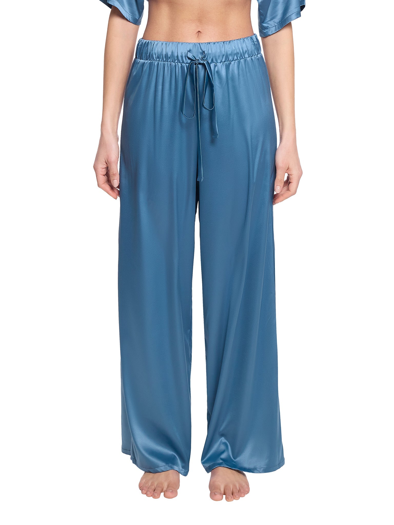 Satin Sleep Pant Bath Time Blue