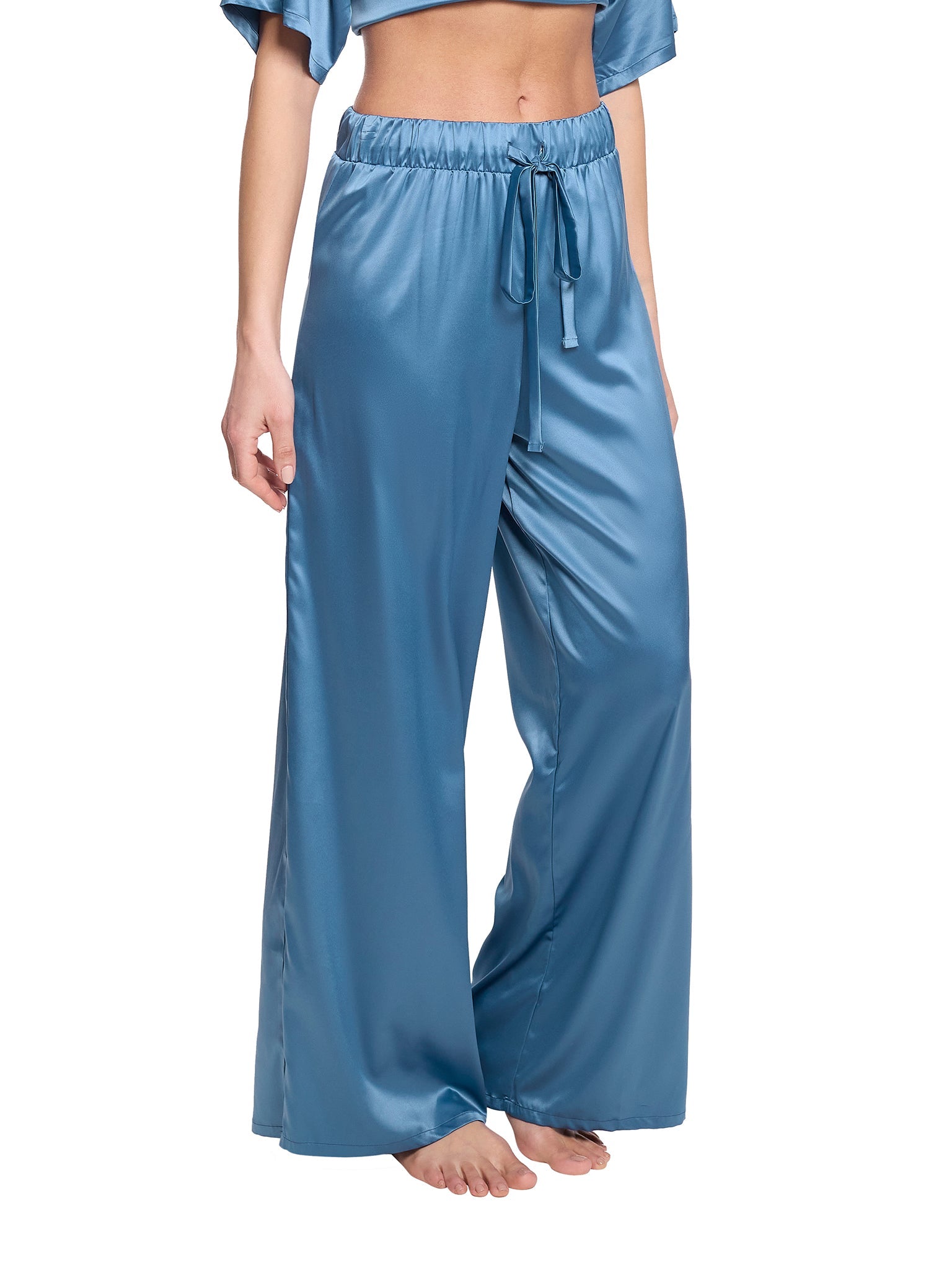 Satin Sleep Pant Bath Time Blue