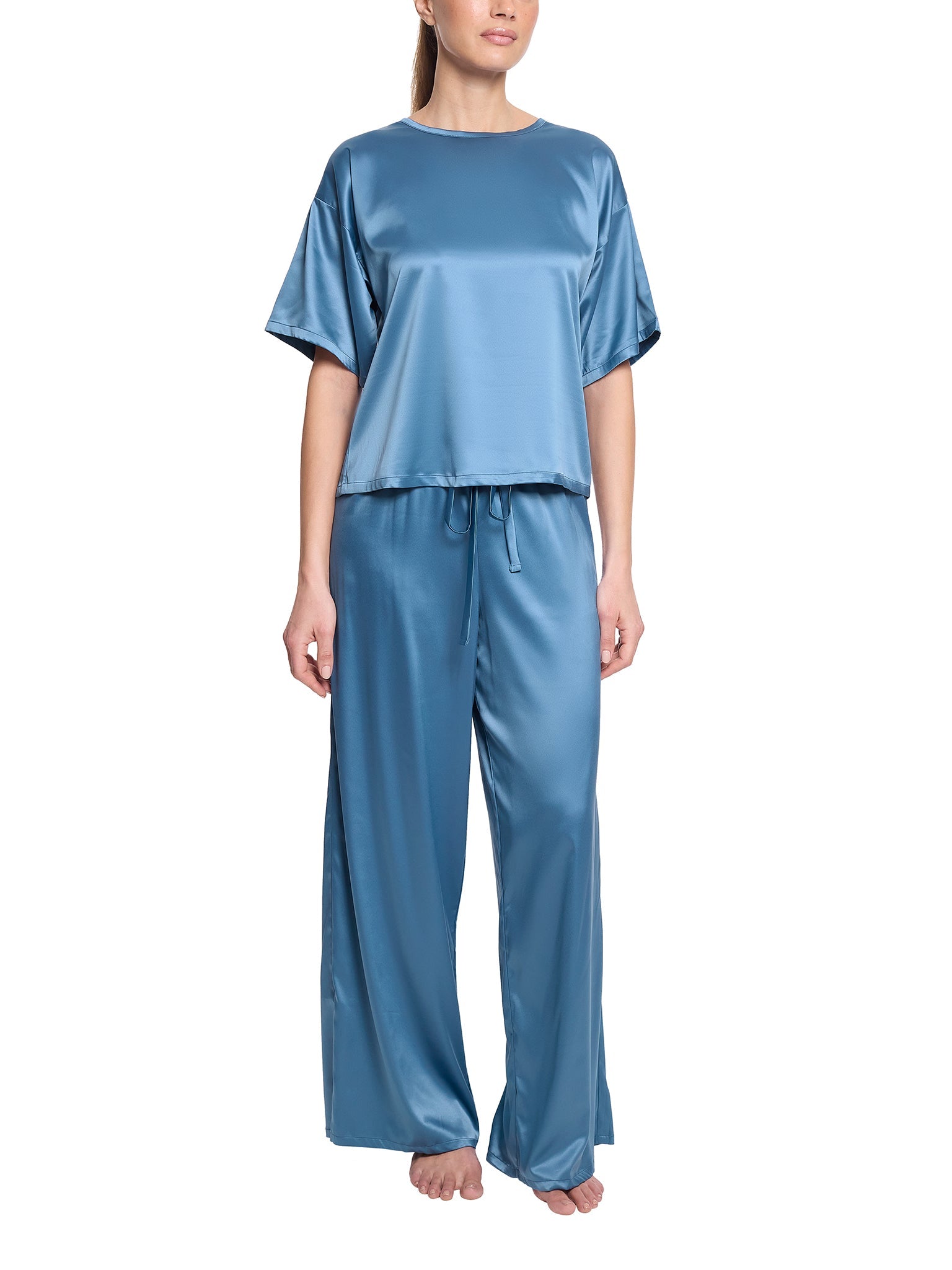 Satin Sleep Pant Bath Time Blue