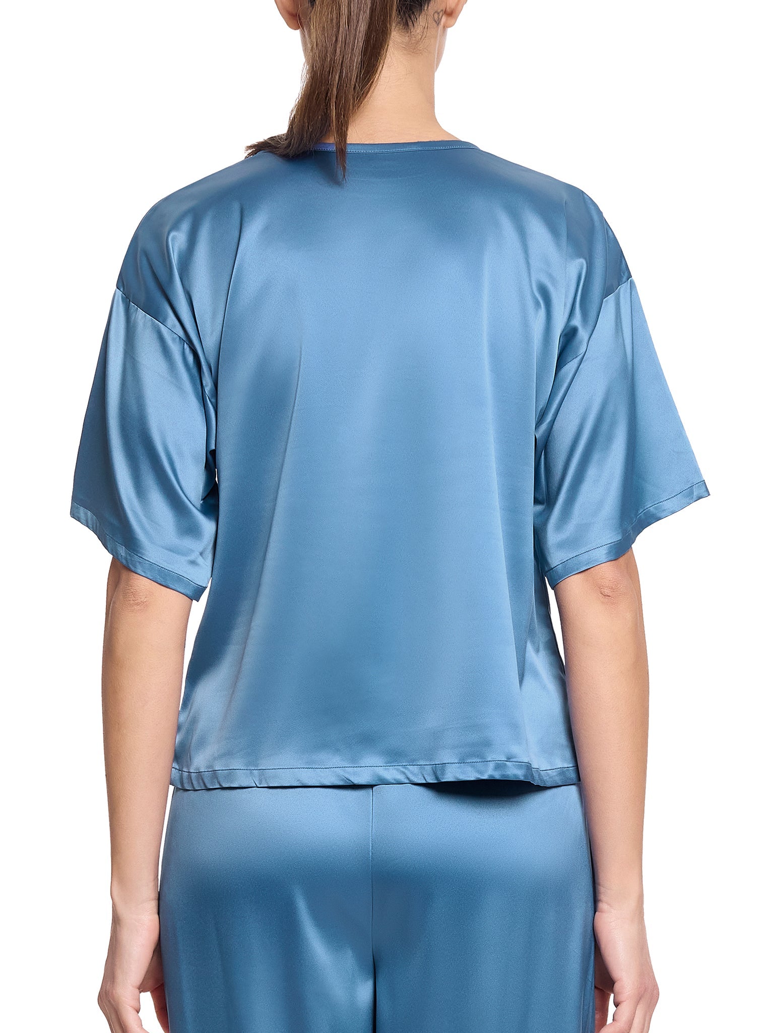 Satin Sleep Tee Bath Time Blue