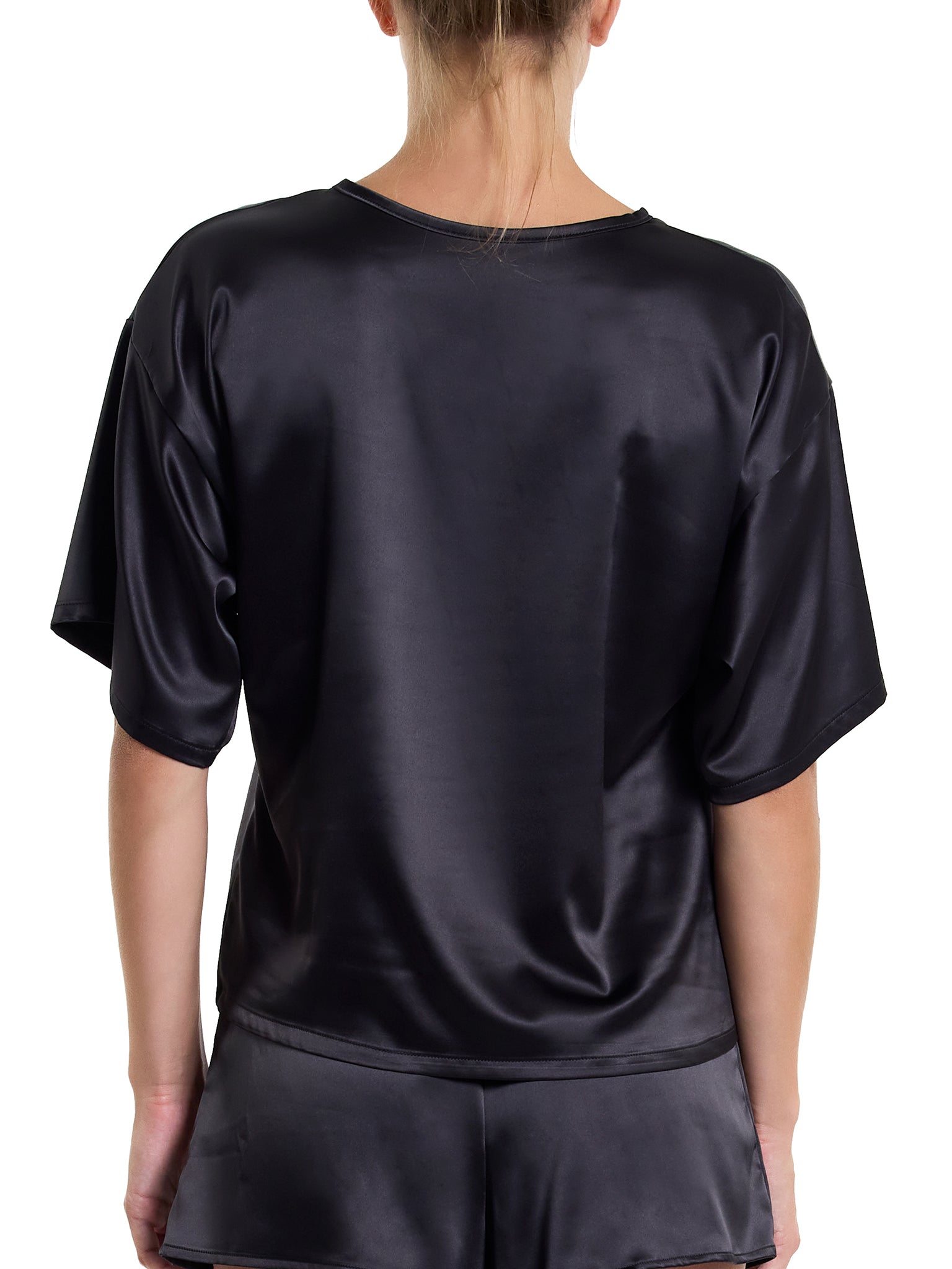 Satin Sleep Tee Black