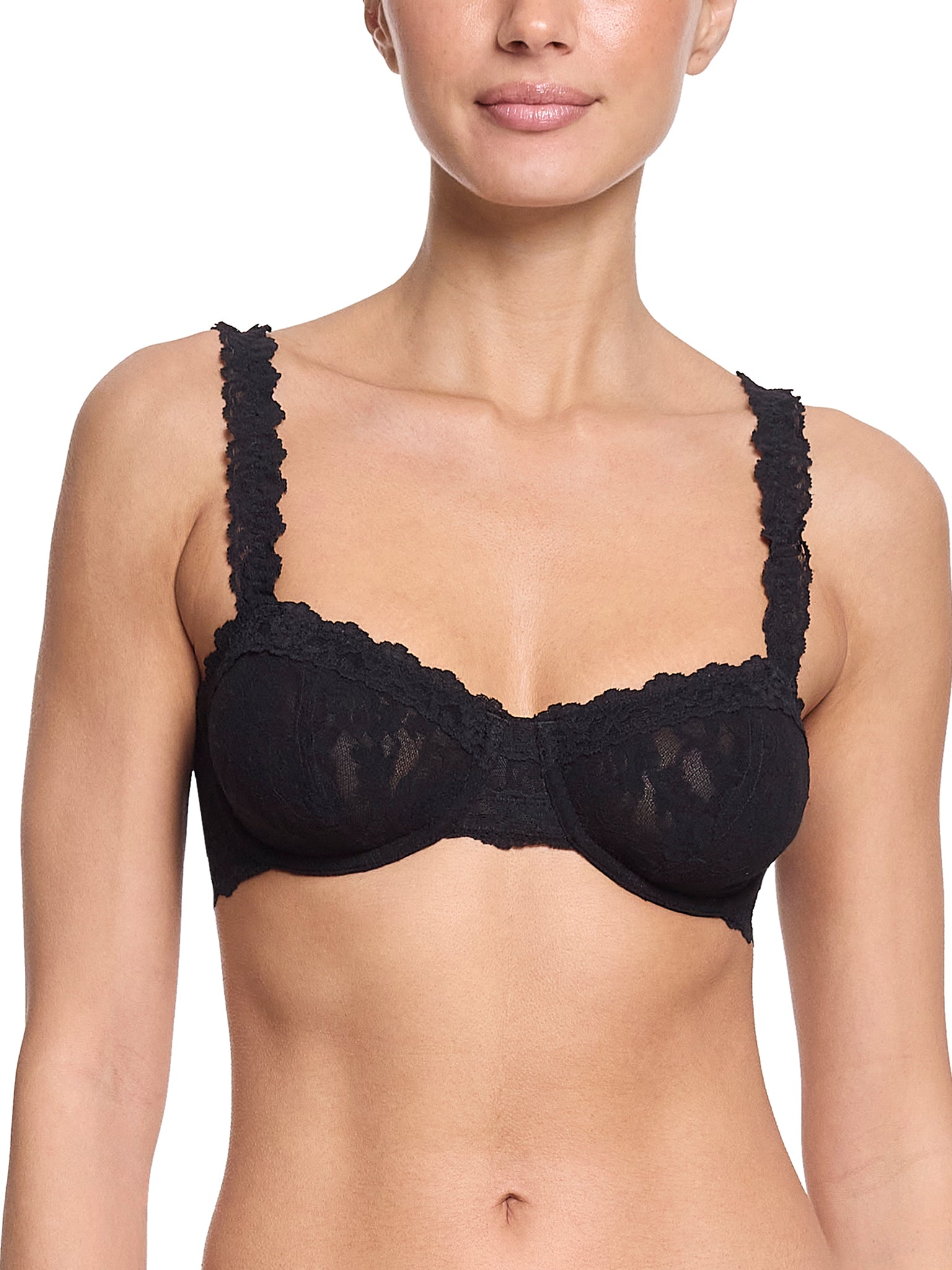 Signature Lace Balconette Bra Black