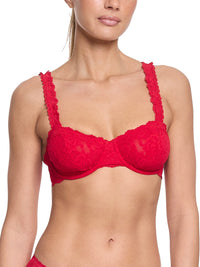 Signature Lace Balconette Bra Red