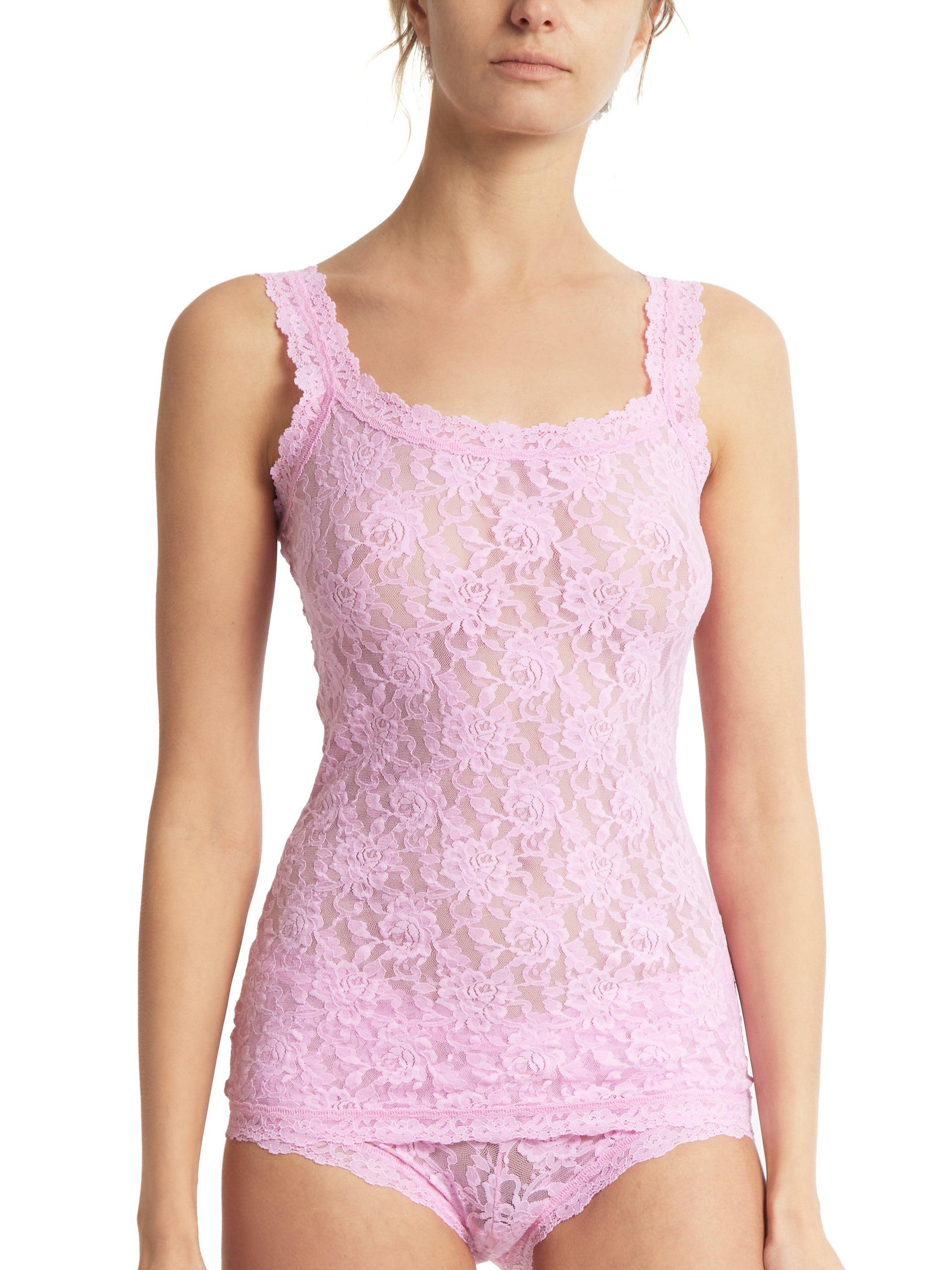 Vintage Pink Lace Camisole Tank Top Cami By Warner's