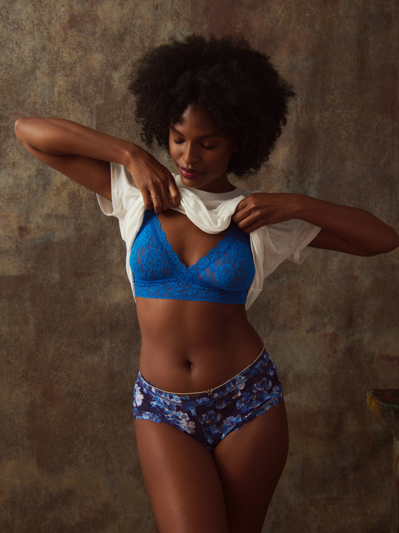 Signature Lace Crossover Bralette Across The Pond Blue Sale