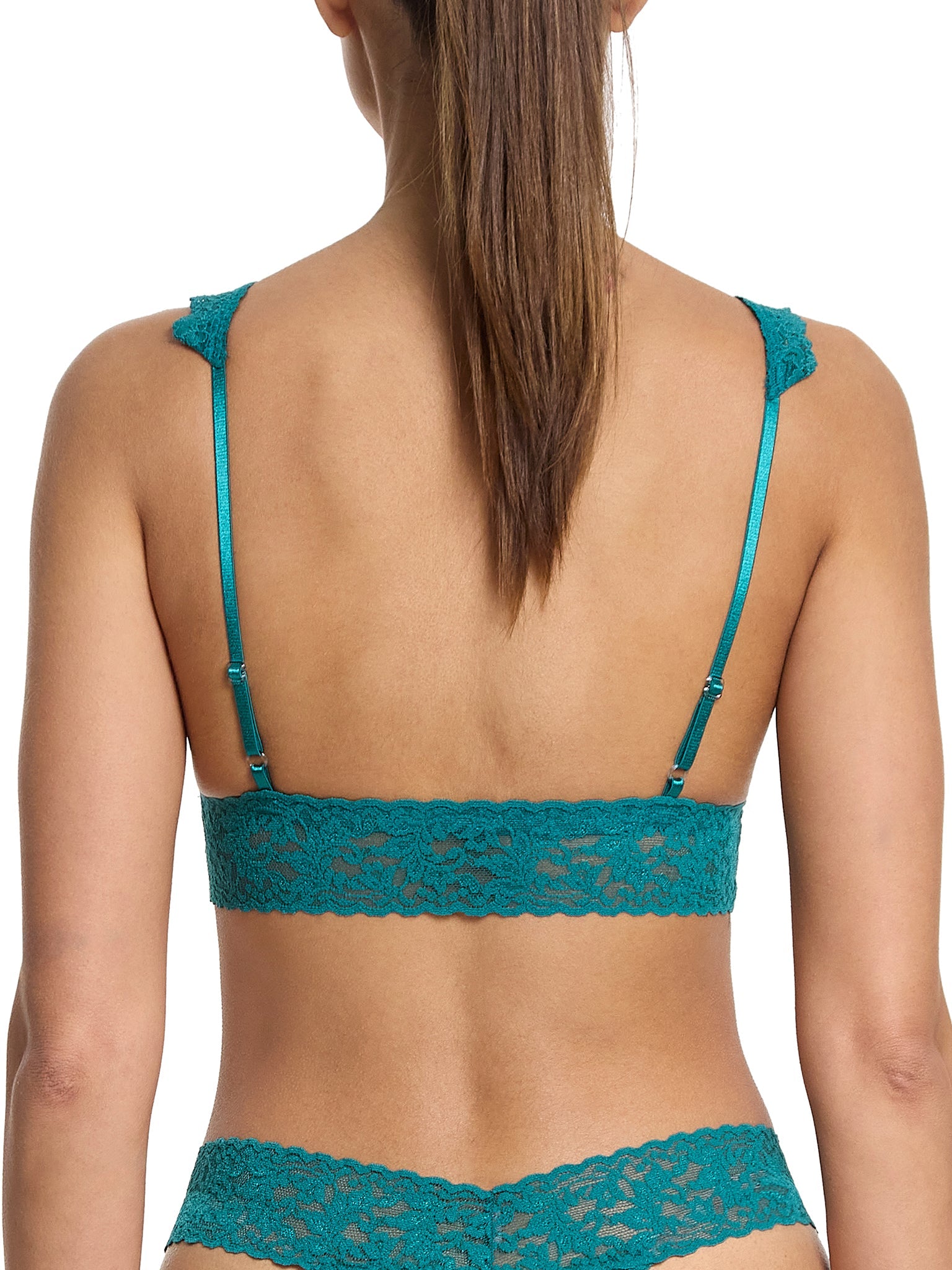 Signature Lace Crossover Bralette Northern Lights Green