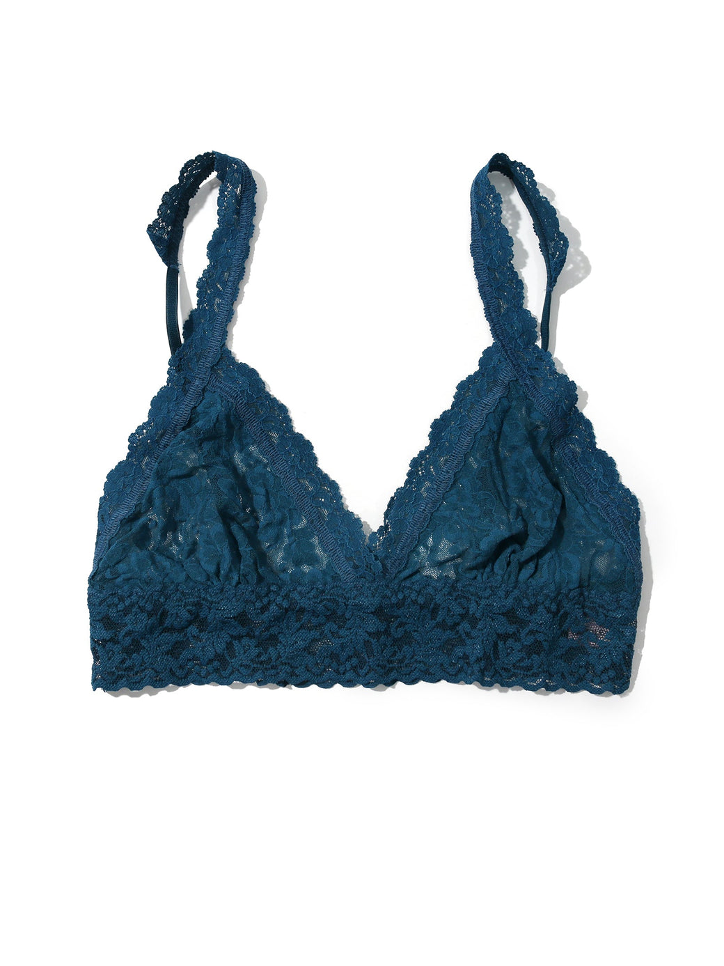 Signature Lace Crossover Bralette Riviera Blue