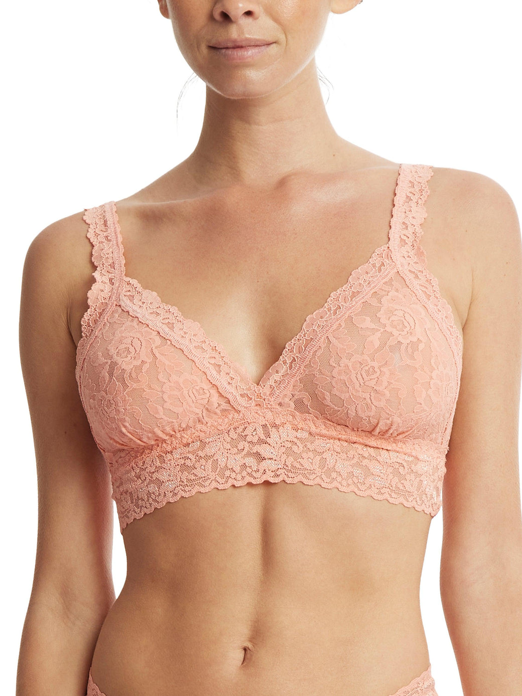 Signature Lace Crossover Bralette  Snapdragon Peach Sale