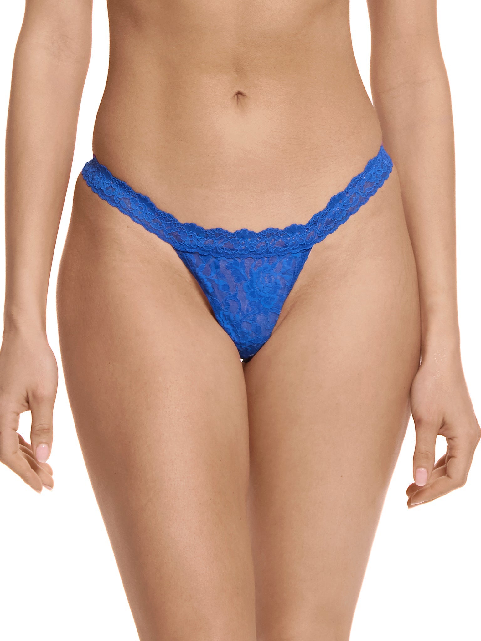 Signature Lace G-String Across The Pond Blue Sale