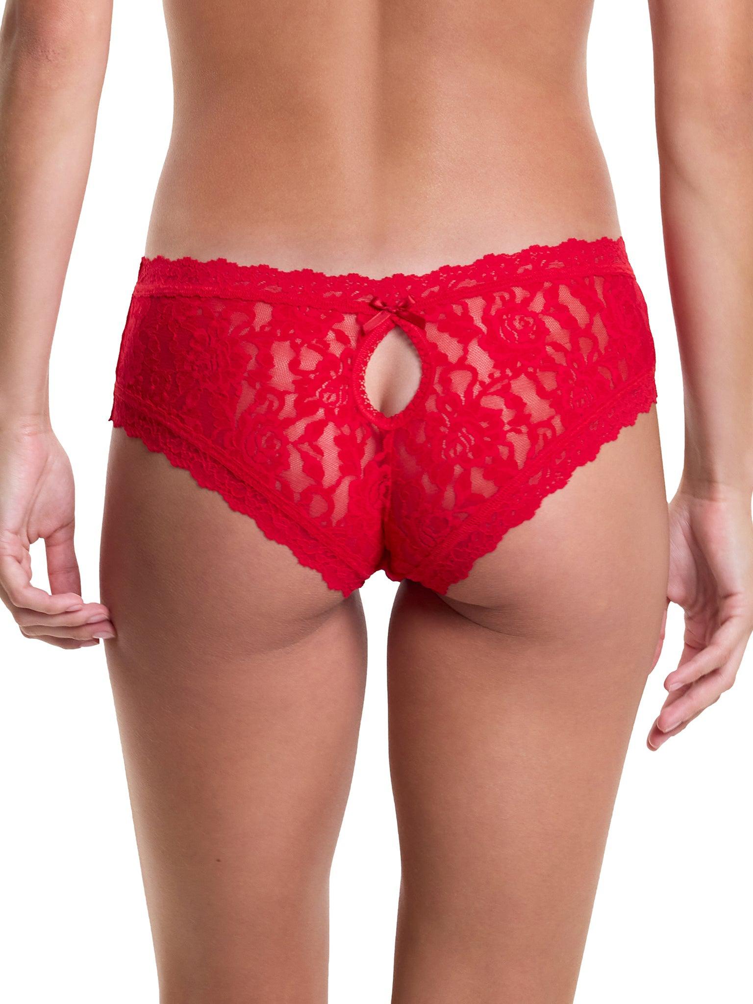 Signature Lace Keyhole Cheeky Red