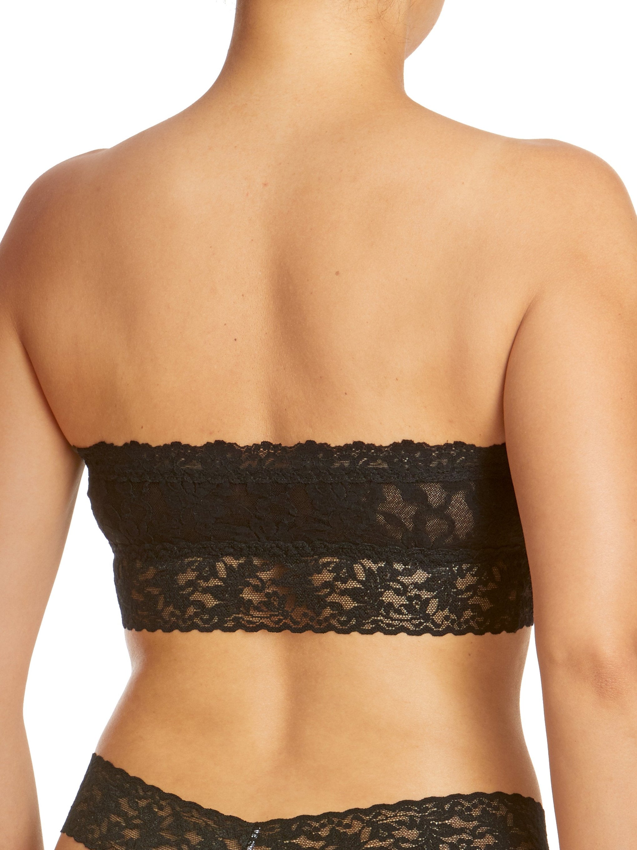 Buy BLACK SOLID LACE-DETAIL BANDEAU BRALETTE for Women Online in India