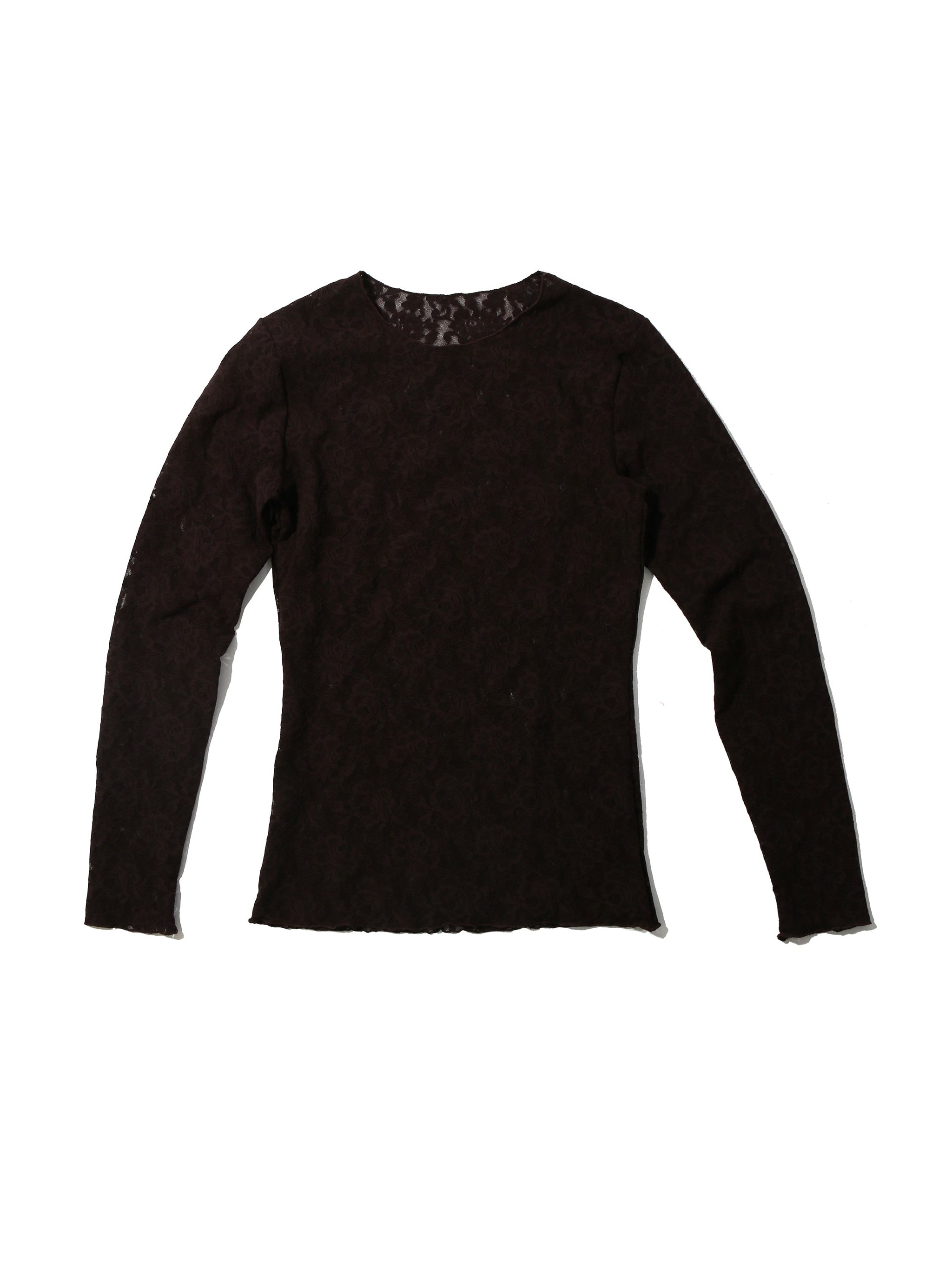 Signature Lace Long Sleeve Top Chocolate Noir Brown Sale