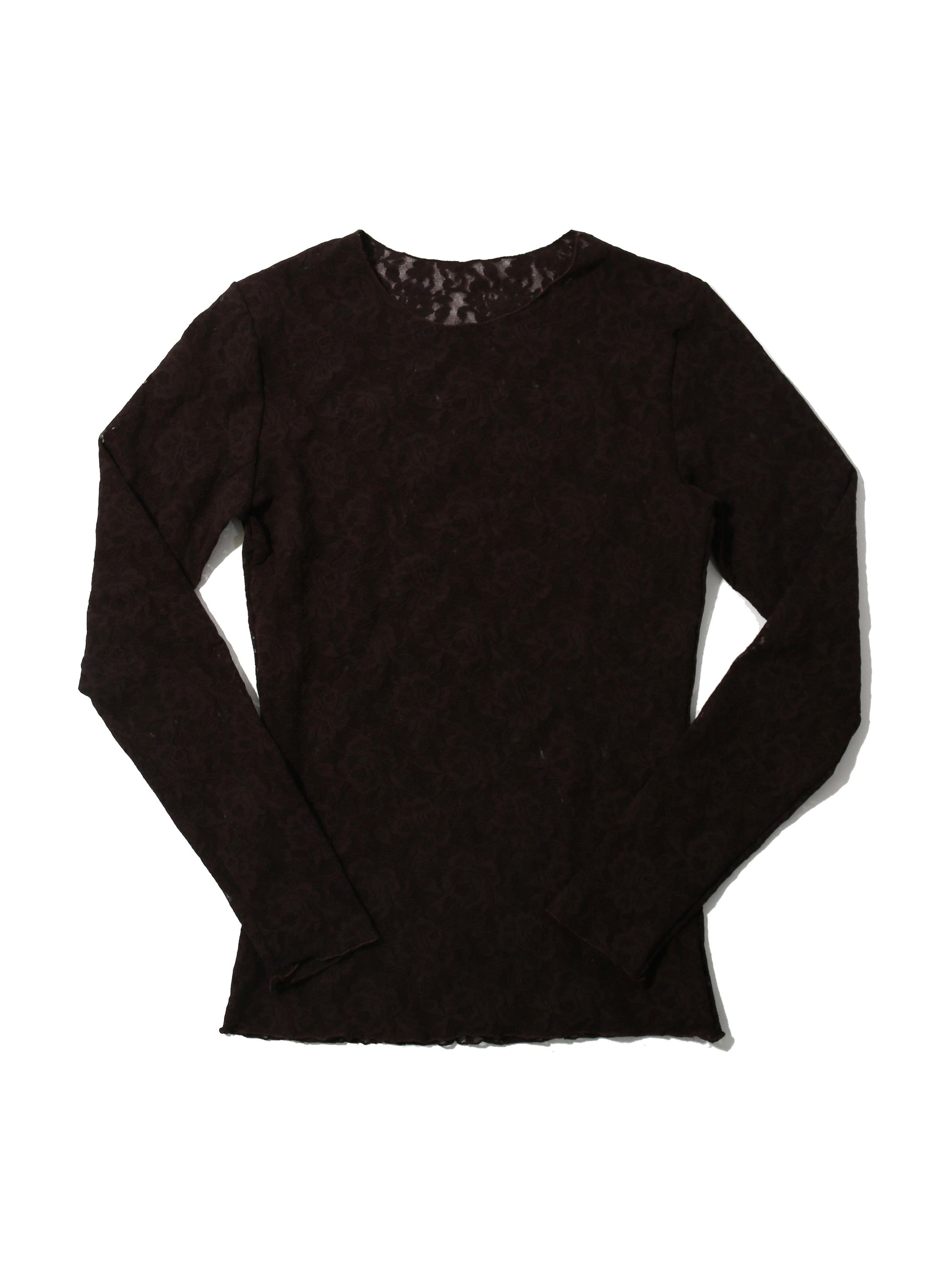 Signature Lace Long Sleeve Top Chocolate Noir Brown Sale