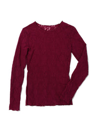 Signature Lace Long Sleeve Top Sugar Plum Red