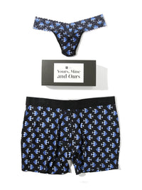 Signature Lace Low Rise Printed Thong And Saxx Drop Temp Cooling Cotton Boxer Brief Aquatic Check