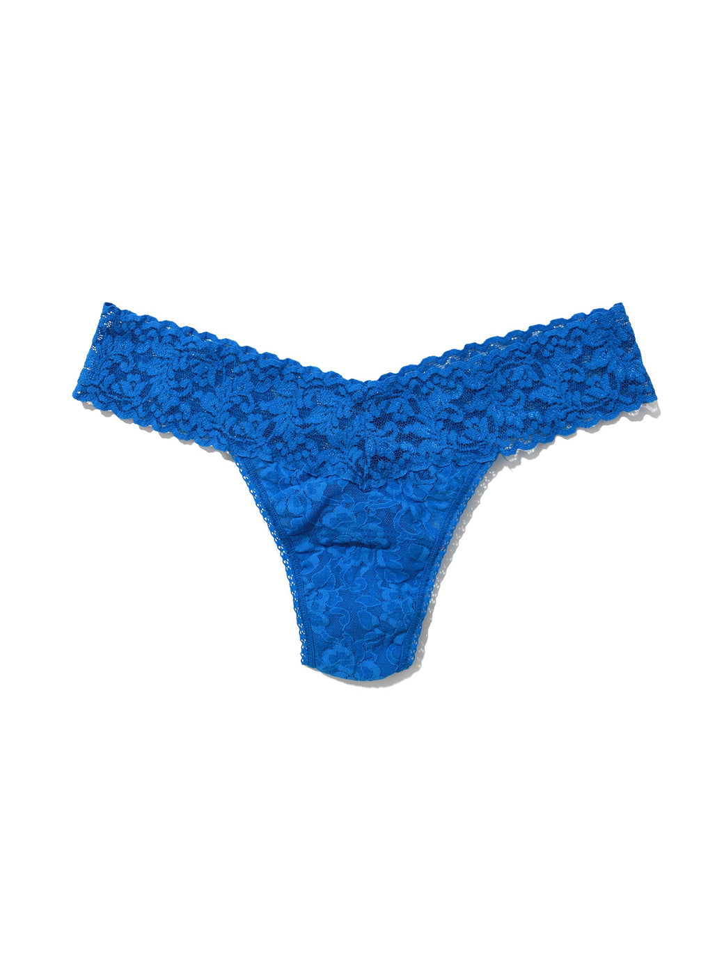 Signature Lace Low Rise Thong Across The Pond Blue