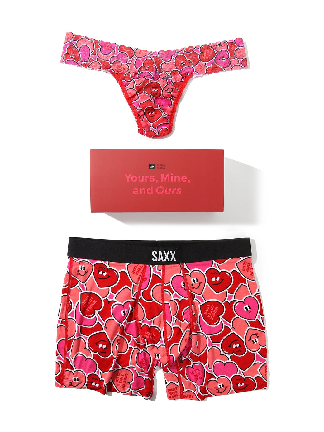 Signature Lace Low Rise Thong And Saxx Super Soft Vibe Boxer Brief Whole Lotta Love