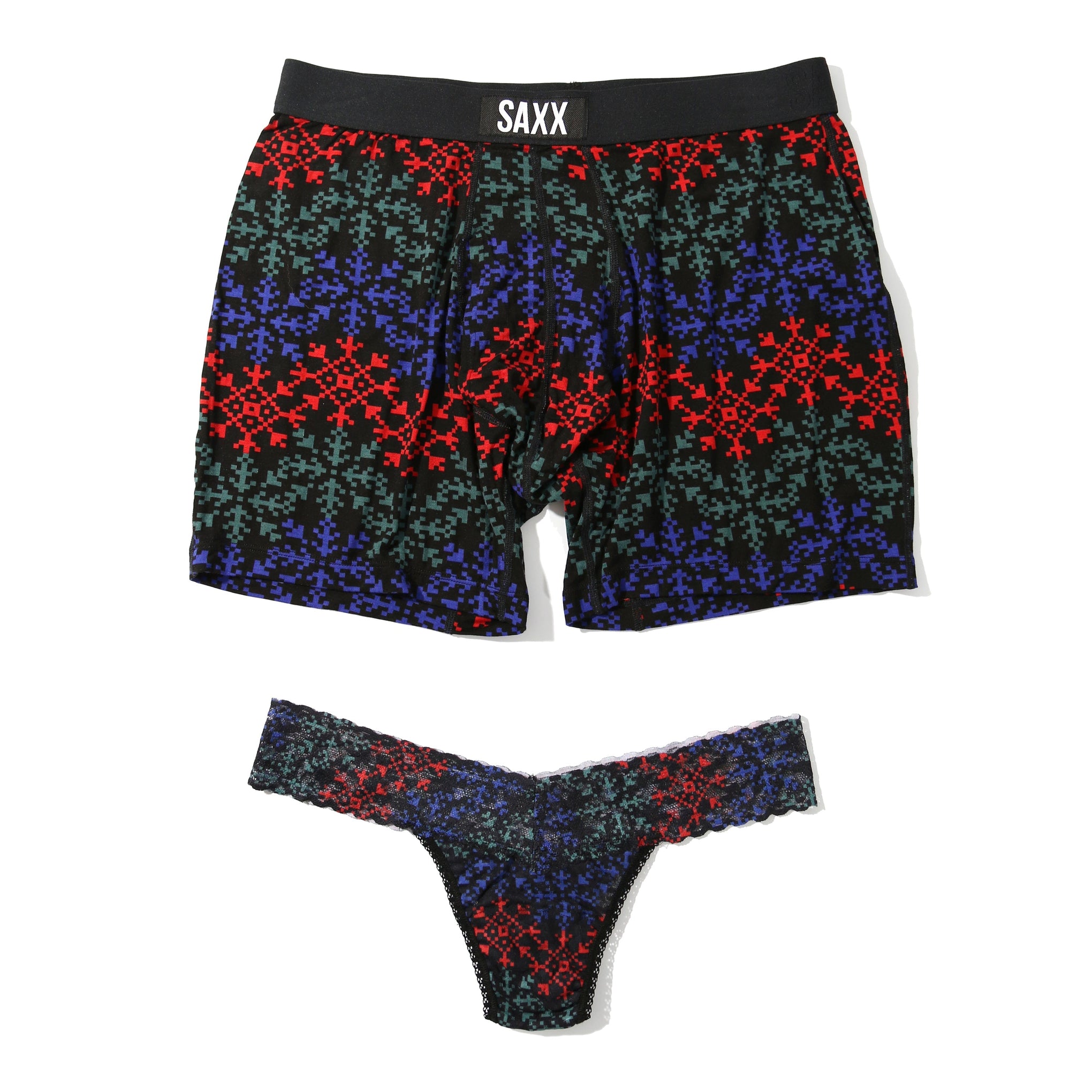 Signature Lace Low Rise Thong And Saxx Ultra Boxer Brief