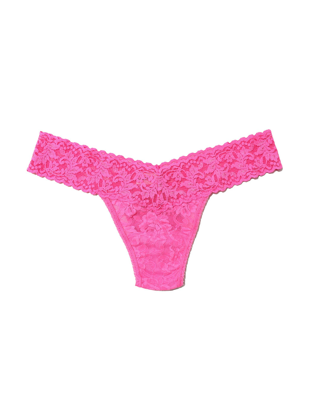 Signature Lace Low Rise Thong Atomic Pink