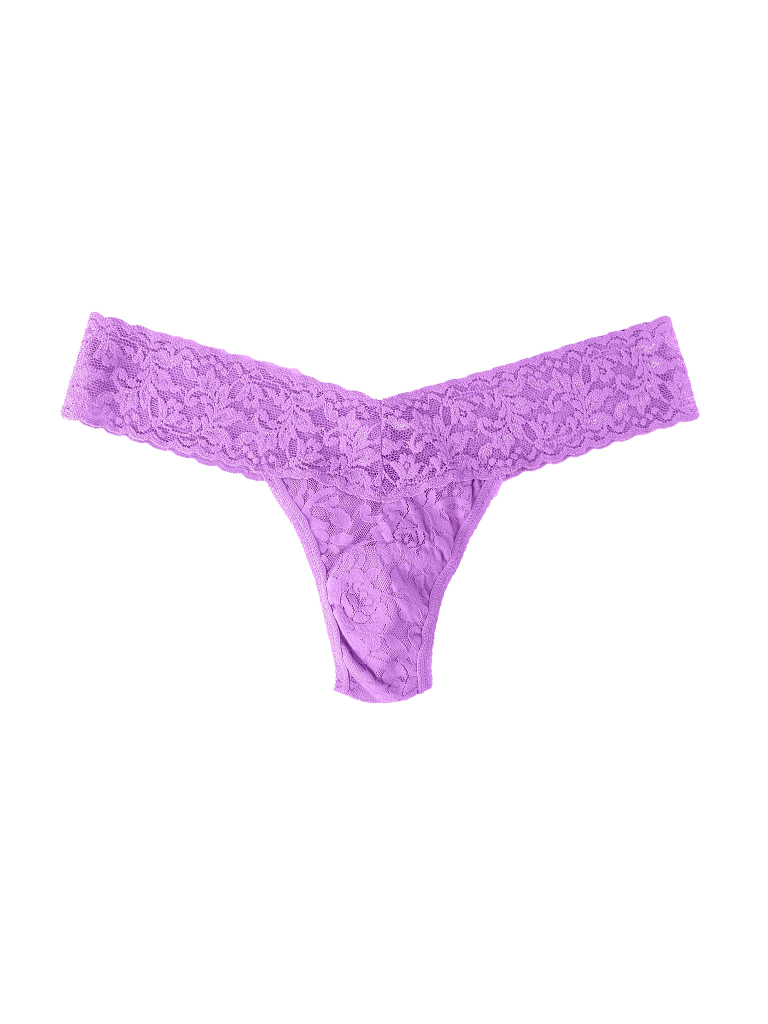 Signature Lace Low Rise Thong Candied Violet