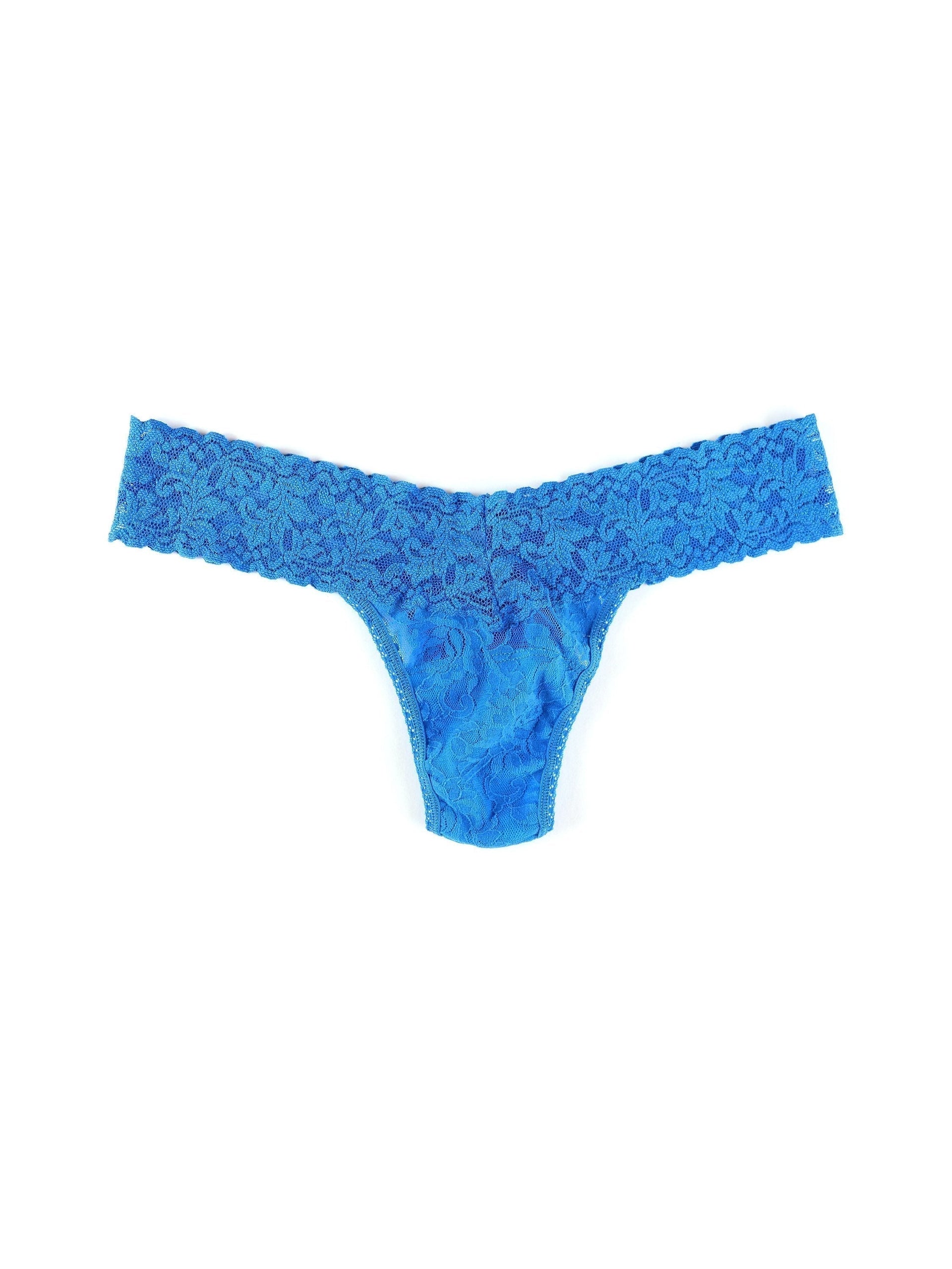 Signature Lace Low Rise Thong Cerulean Blue | Hanky Panky