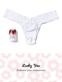 Signature Lace Low Rise Thong Fortune Cookie White