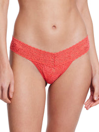 Signature Lace Low Rise Thong Hibiscus Bloom Pink