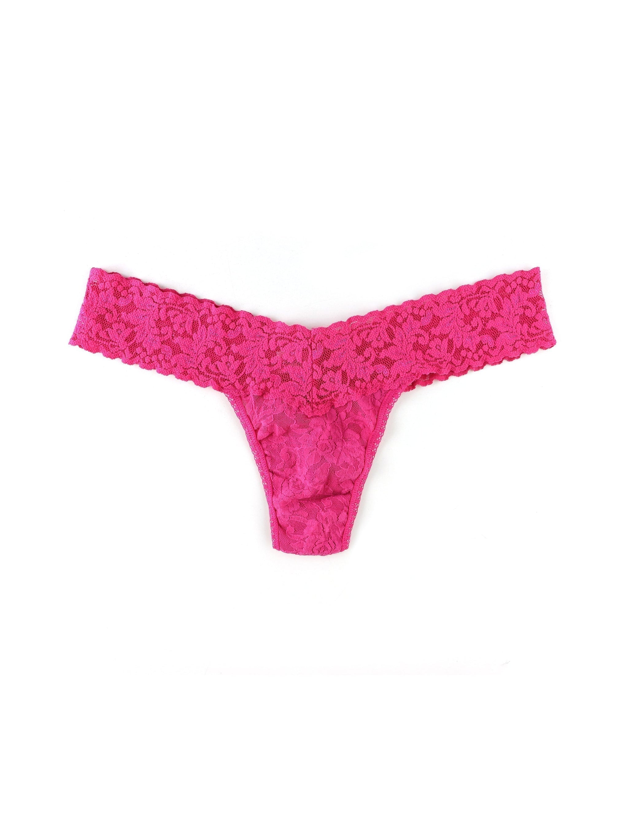 Hanky Panky 259668 Women's Petite Lace Thong Venetian Pink Underwear Size  OS
