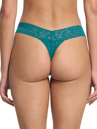 Signature Lace Low Rise Thong Northern Lights Green