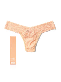 Signature Lace Low Rise Thong | PANTONE 13-1023 Peach Fuzz