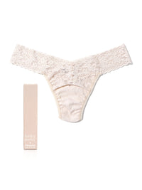 Signature Lace Low Rise Thong | PANTONE 13-1106 Sand Dollar