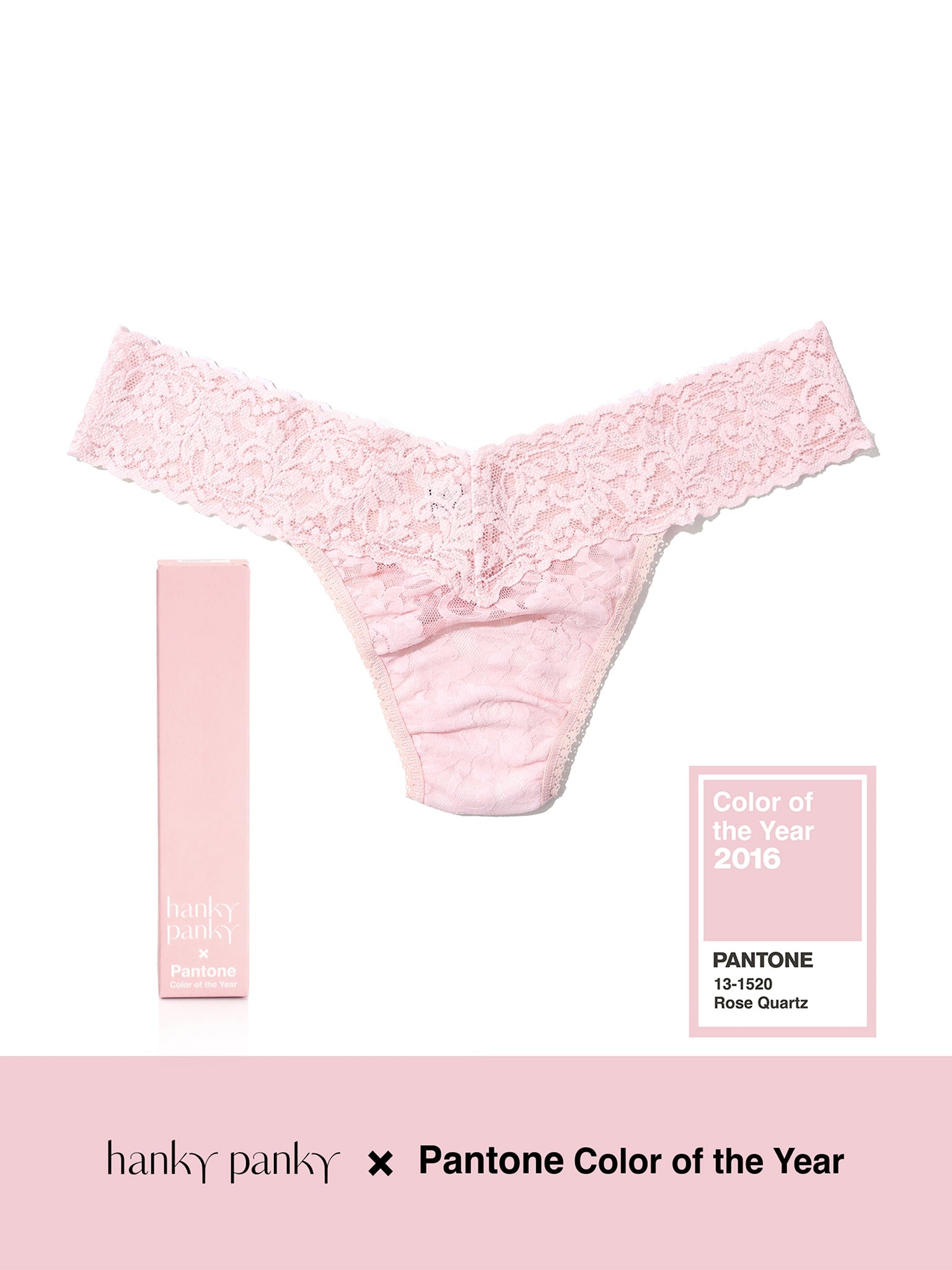 Signature Lace Low Rise Thong | PANTONE 13-1520 Rose Quartz