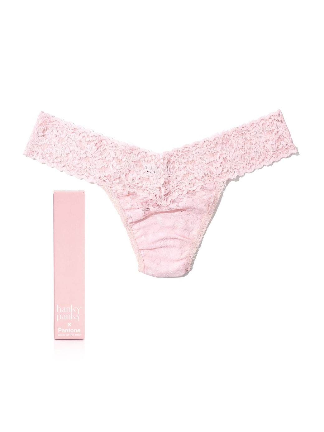 Signature Lace Low Rise Thong | PANTONE 13-1520 Rose Quartz