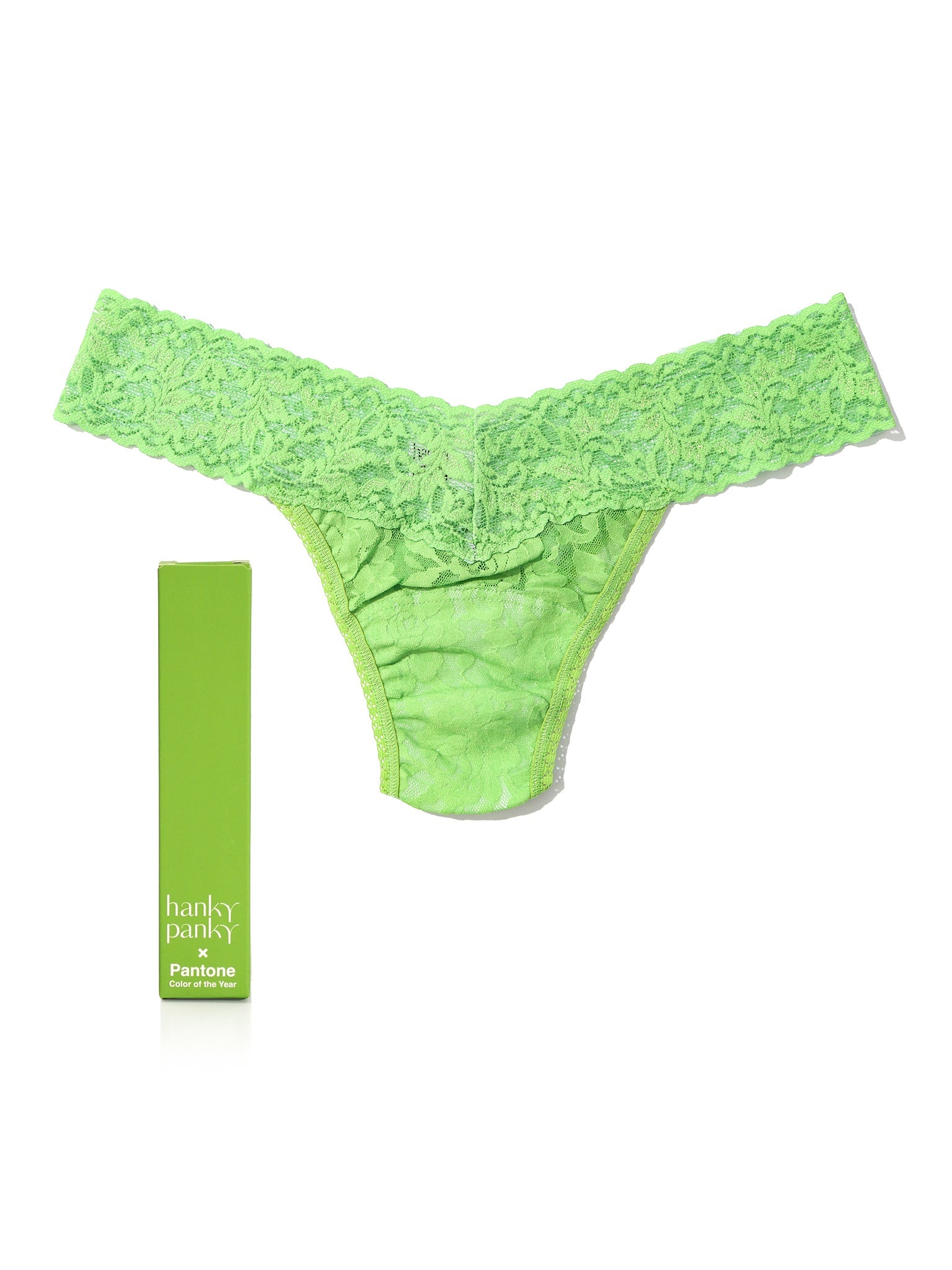 Signature Lace Low Rise Thong | PANTONE 15-0343 Greenery