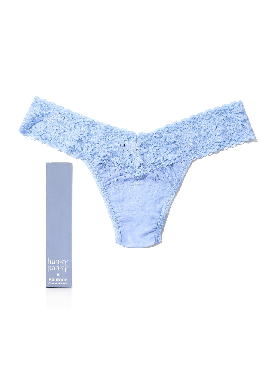 Signature Lace Low Rise Thong | PANTONE 15-3919 Serenity