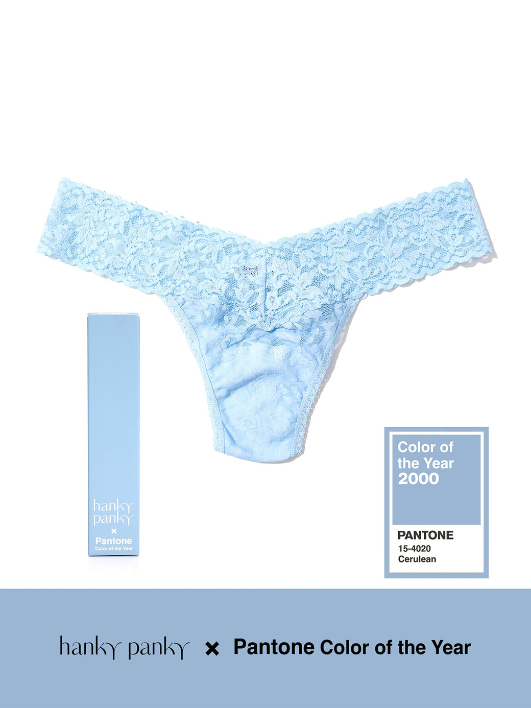 Signature Lace Low Rise Thong | PANTONE 15-4020 Cerulean Blue