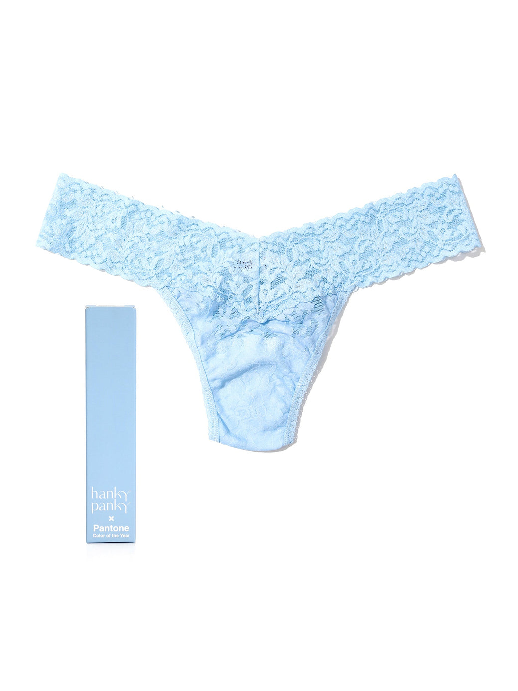 Signature Lace Low Rise Thong | PANTONE 15-4020 Cerulean Blue