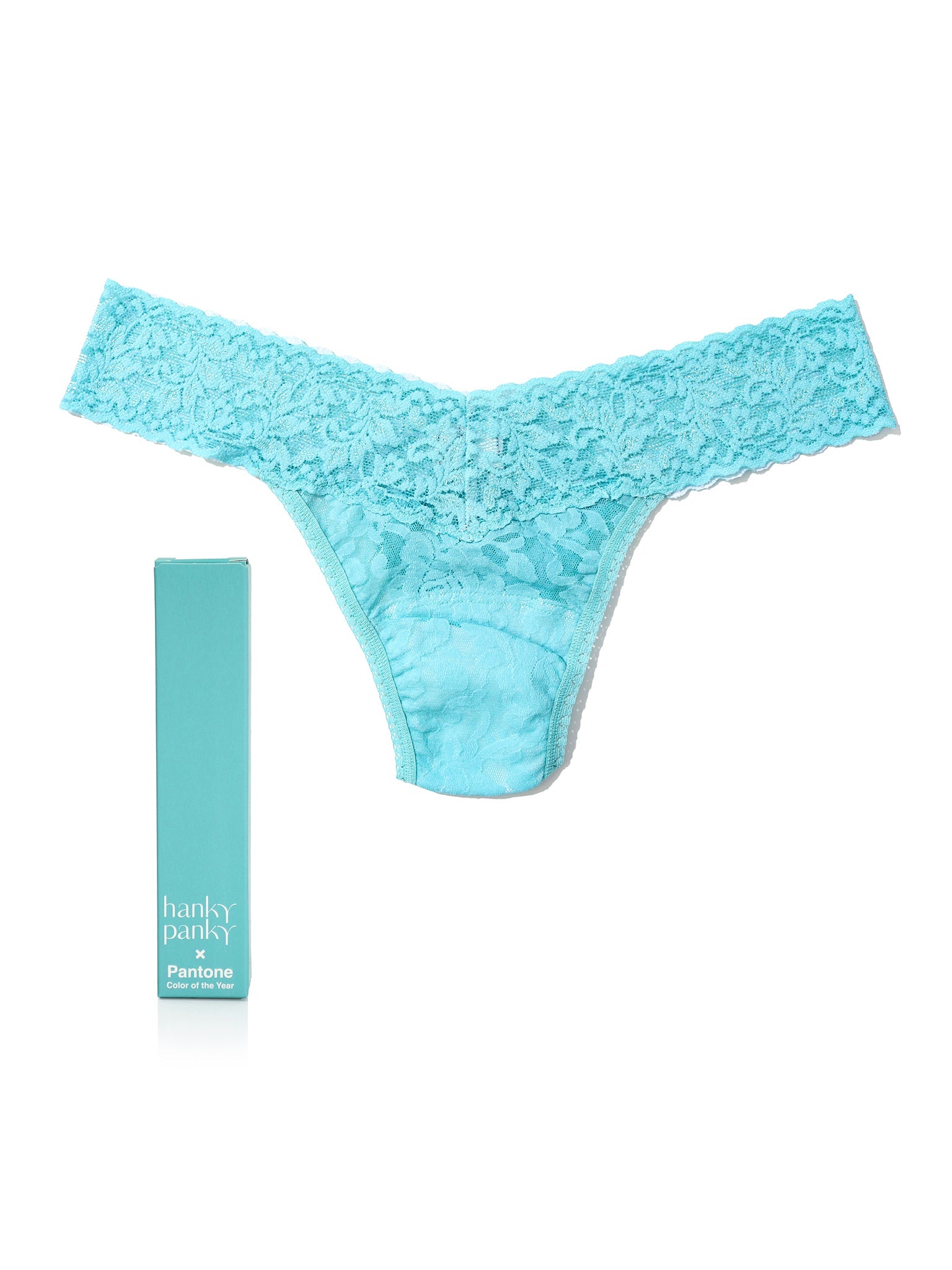 Signature Lace Low Rise Thong | PANTONE 15-5217 Blue Turquoise