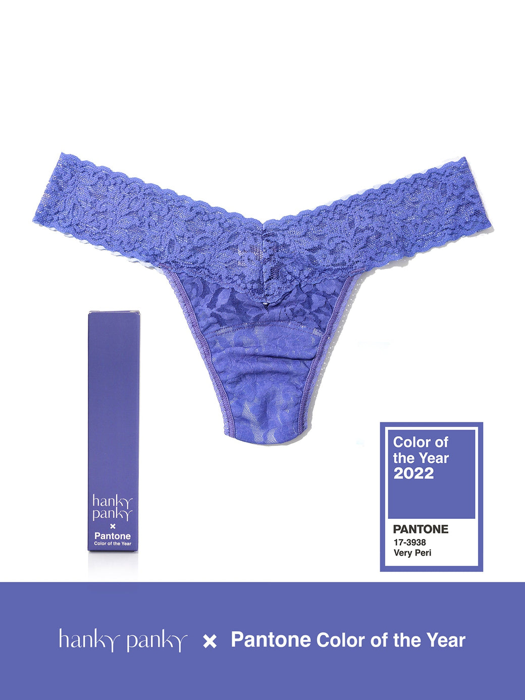 Signature Lace Low Rise Thong | PANTONE 17-3938 Very Peri