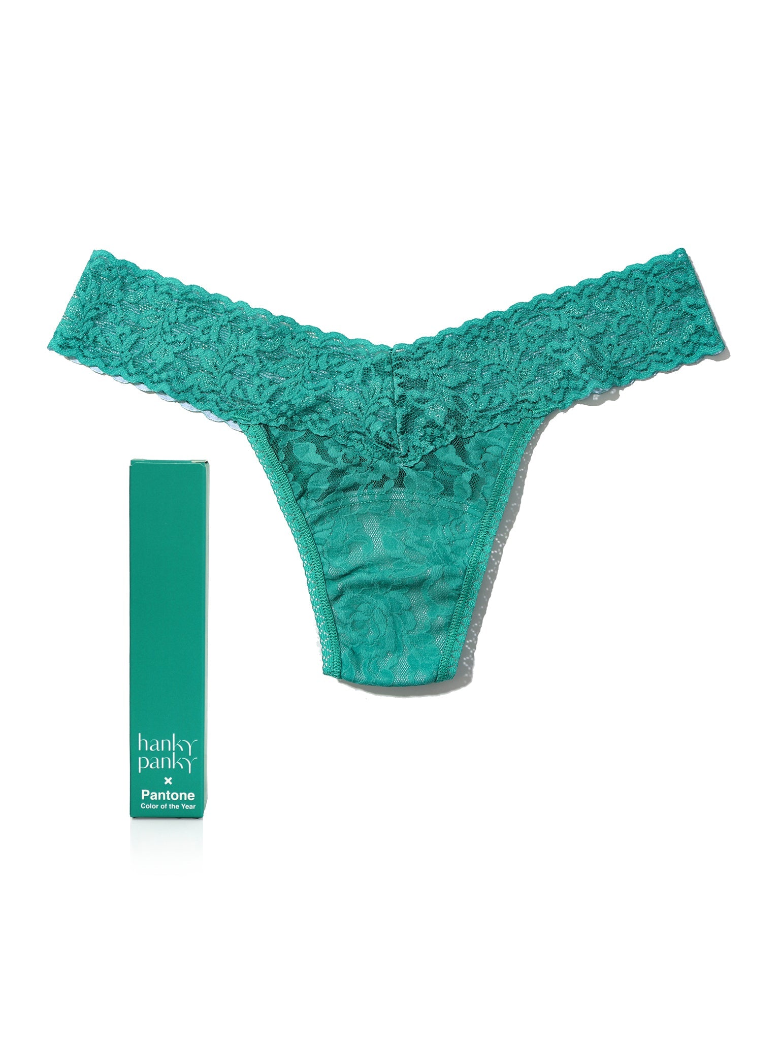 Signature Lace Low Rise Thong | PANTONE 17-5641 Emerald