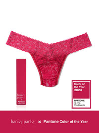 Signature Lace Low Rise Thong | PANTONE 18-1750 Viva Magenta