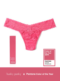 Signature Lace Low Rise Thong | PANTONE 18-2120 Honey Suckle