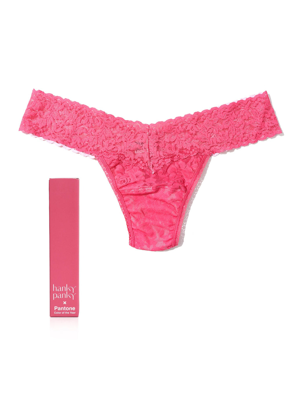 Signature Lace Low Rise Thong | PANTONE 18-2120 Honey Suckle