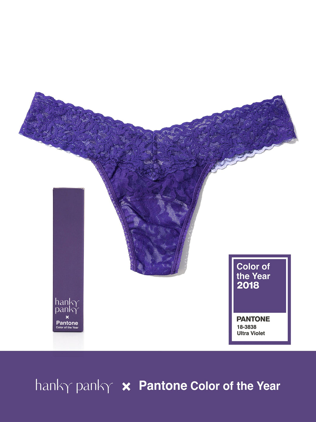 Signature Lace Low Rise Thong | PANTONE 18-3838 Ultra Violet