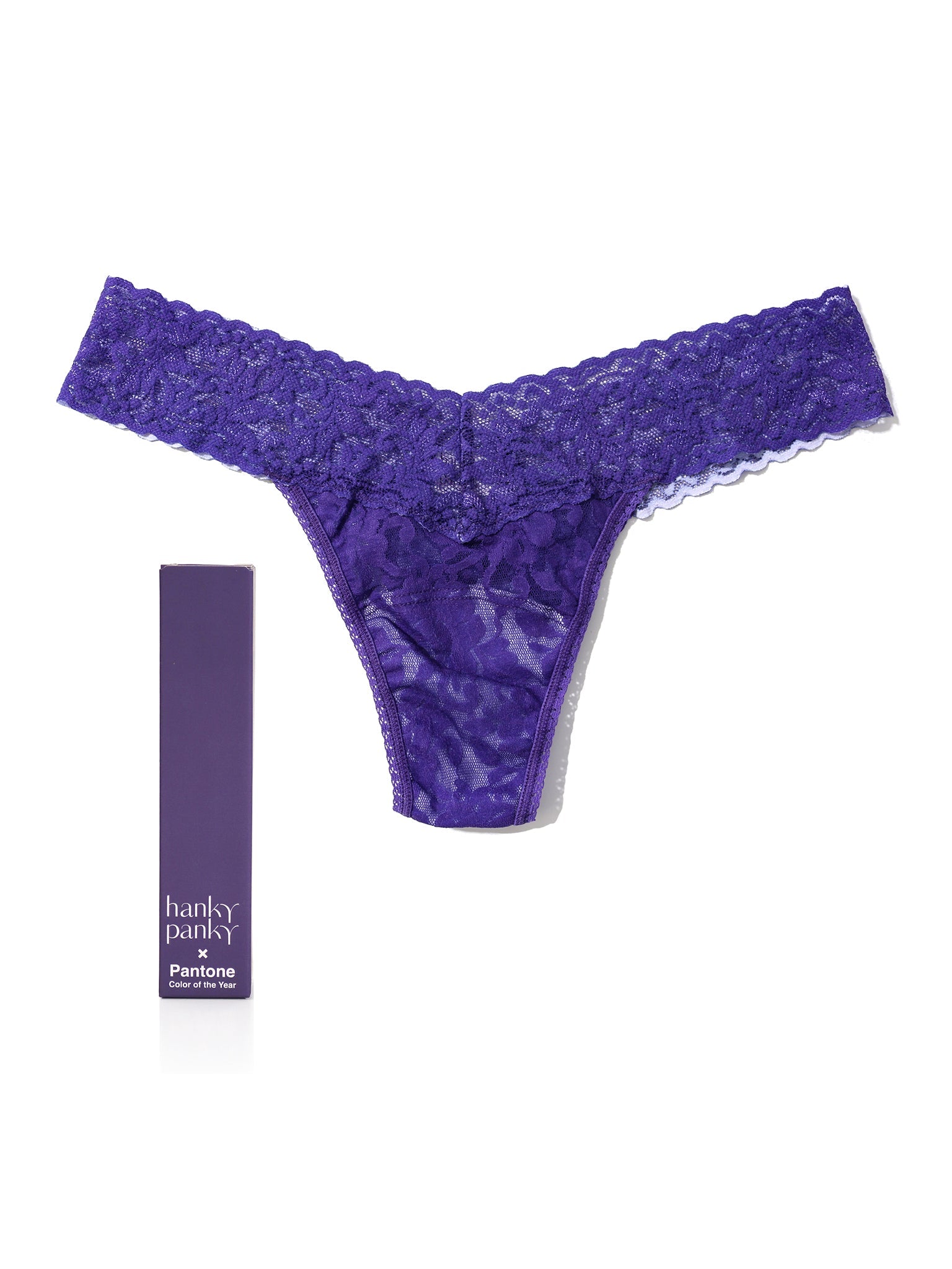 Signature Lace Low Rise Thong | PANTONE 18-3838 Ultra Violet