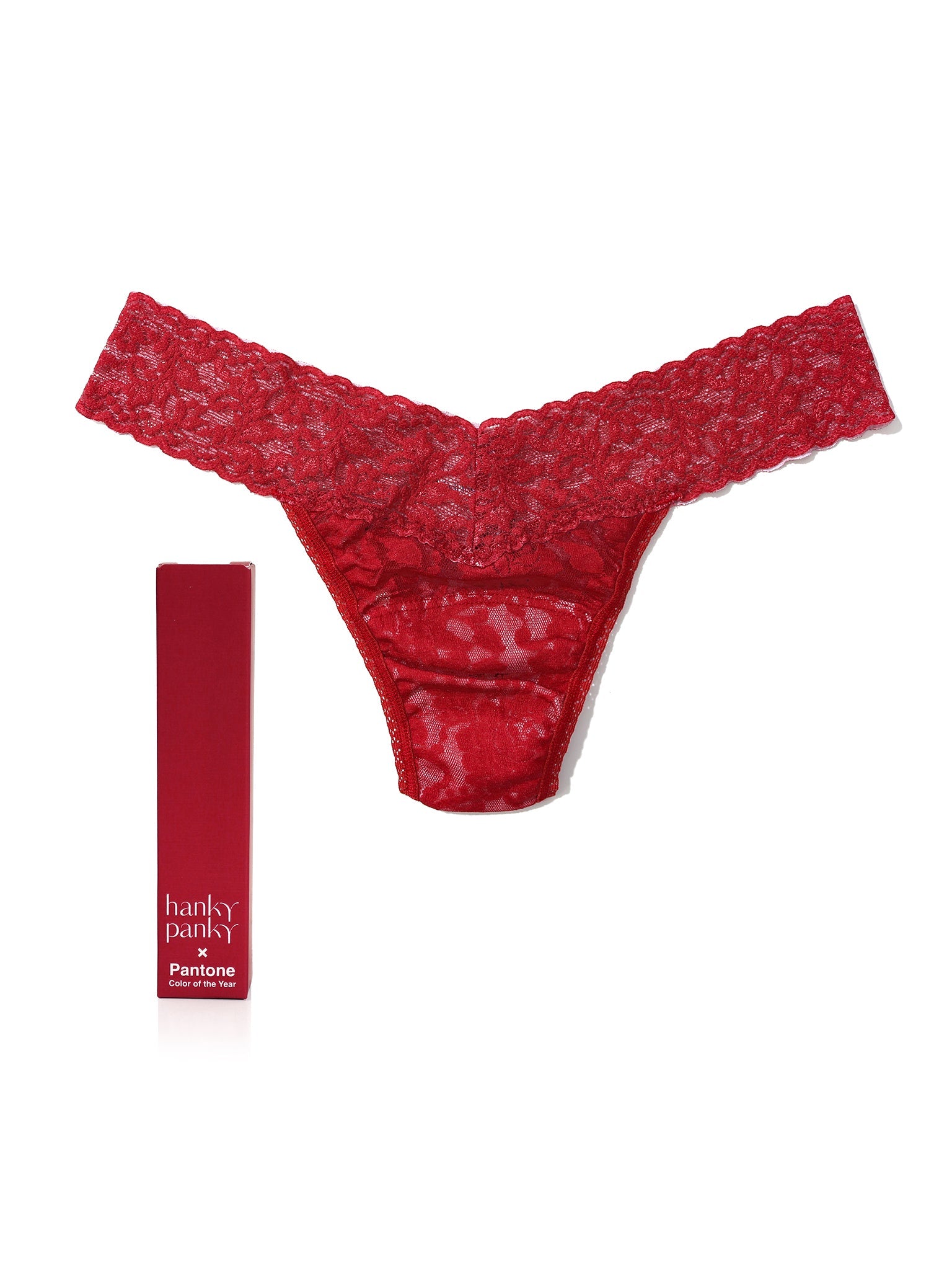 Signature Lace Low Rise Thong | PANTONE 19-1557 Chili Pepper