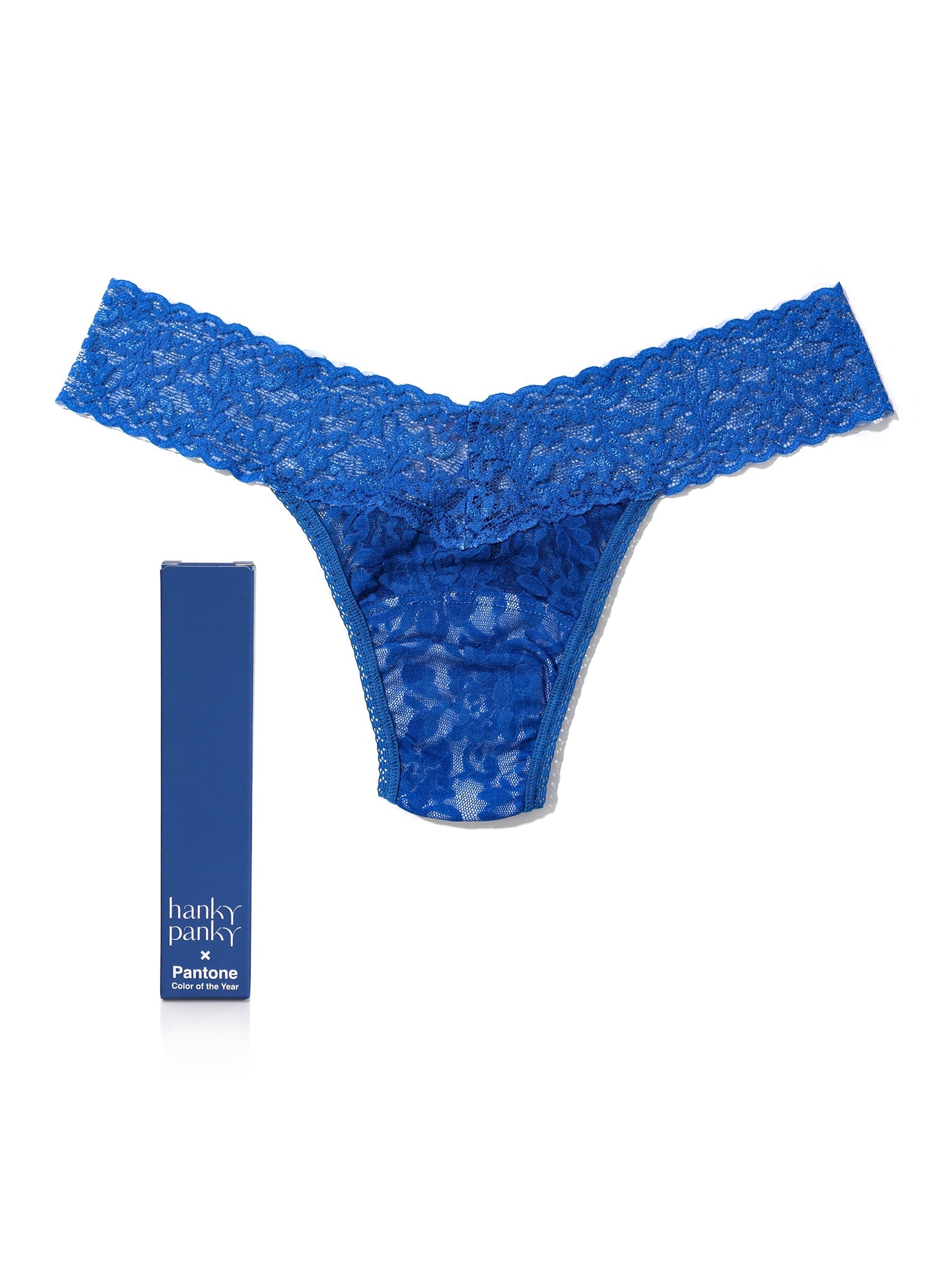 Signature Lace Low Rise Thong | PANTONE 19-4052 Classic Blue