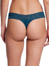 Signature Lace Low Rise Thong Riviera Blue